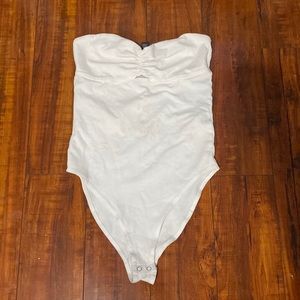 White Sweatheart Bodysuit